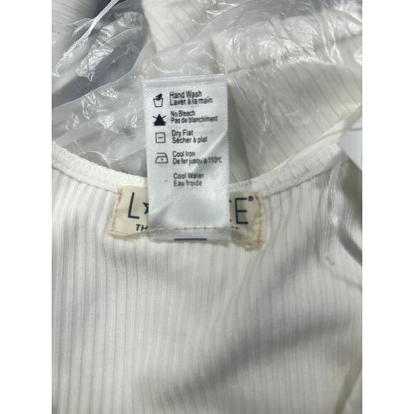 L*Space NWT Gia V-Neck Wrap Front Long Sleeve Crop‎ Top Cream XS, S & L MSRP $99 - Picture 4 of 8